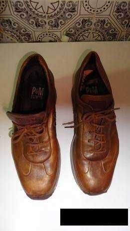 Sapatos/ténis de senhora em pele castanho P&M