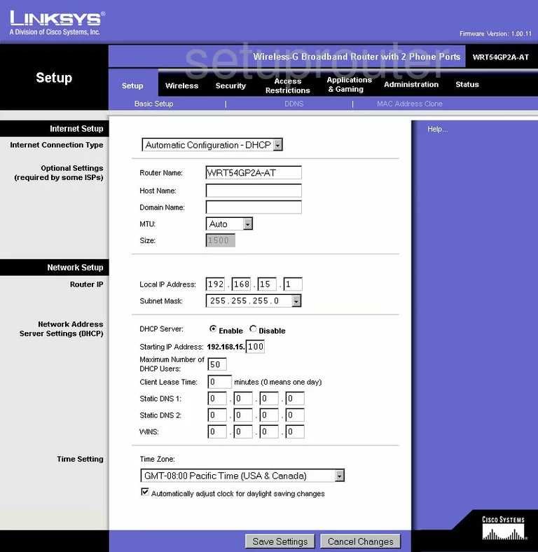 Router LiNKSYS WRT54GP2A-AT z bramką VOIP - bez zasilacza
