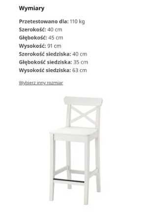 krzesło barowe INGOLF (ikea)