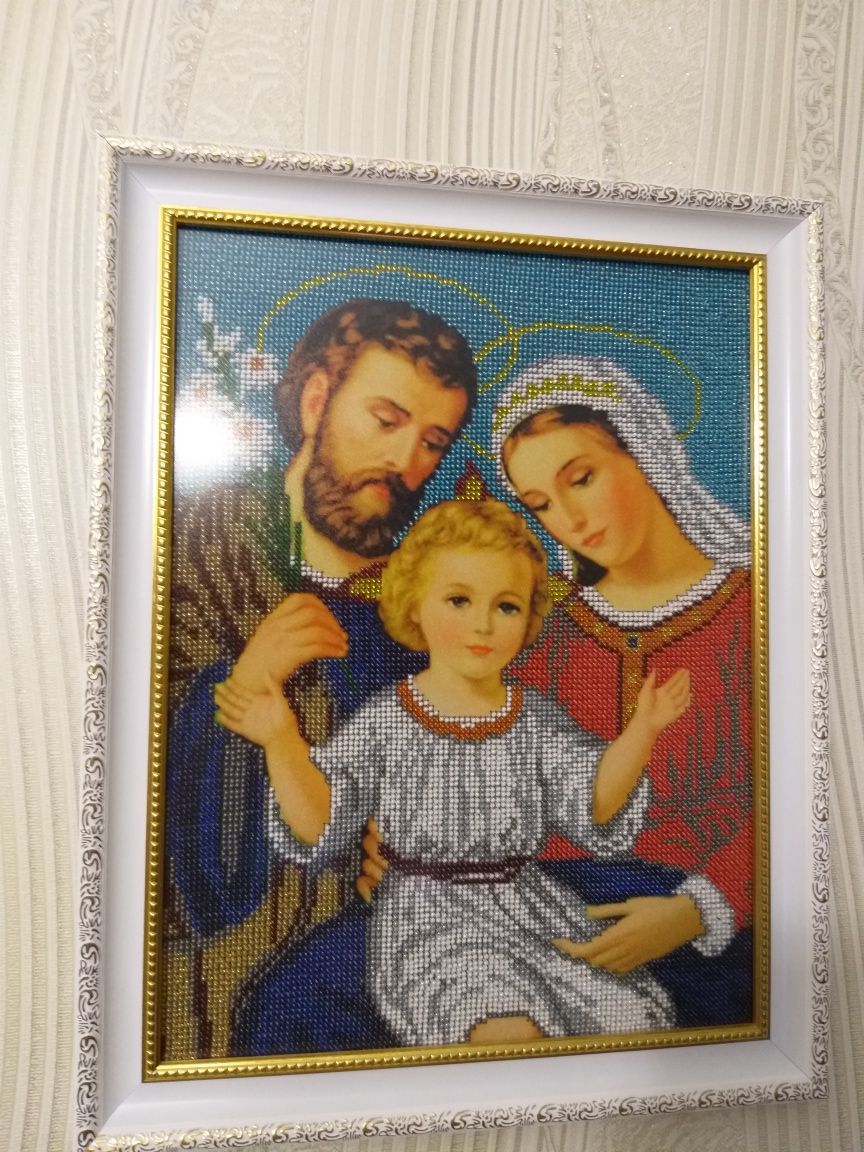 Картина бисером, икона бисером,  Святое семейство