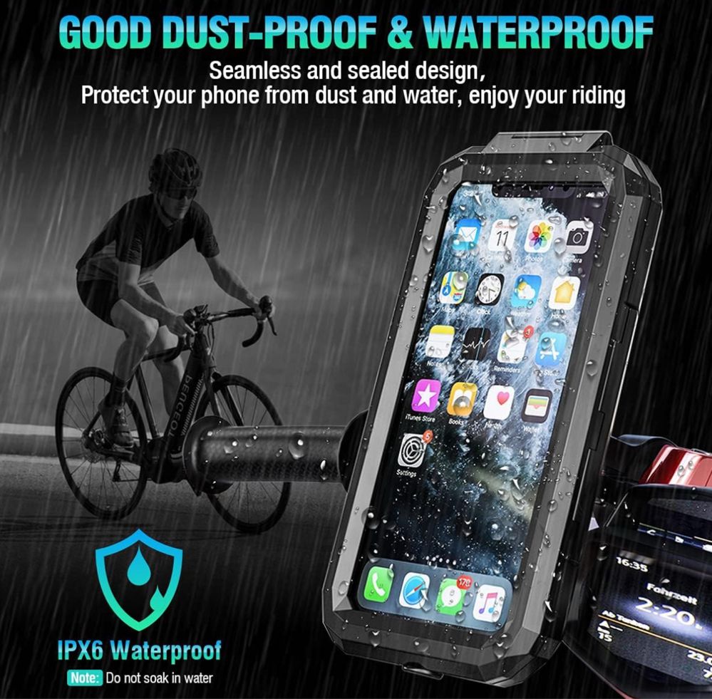 ENONEO Rowerowy uchwyt na telefon, wodoodporny