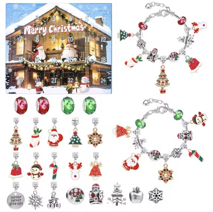 Адвент-календар з дитячими прикрасами — святковий набір для дівчинки