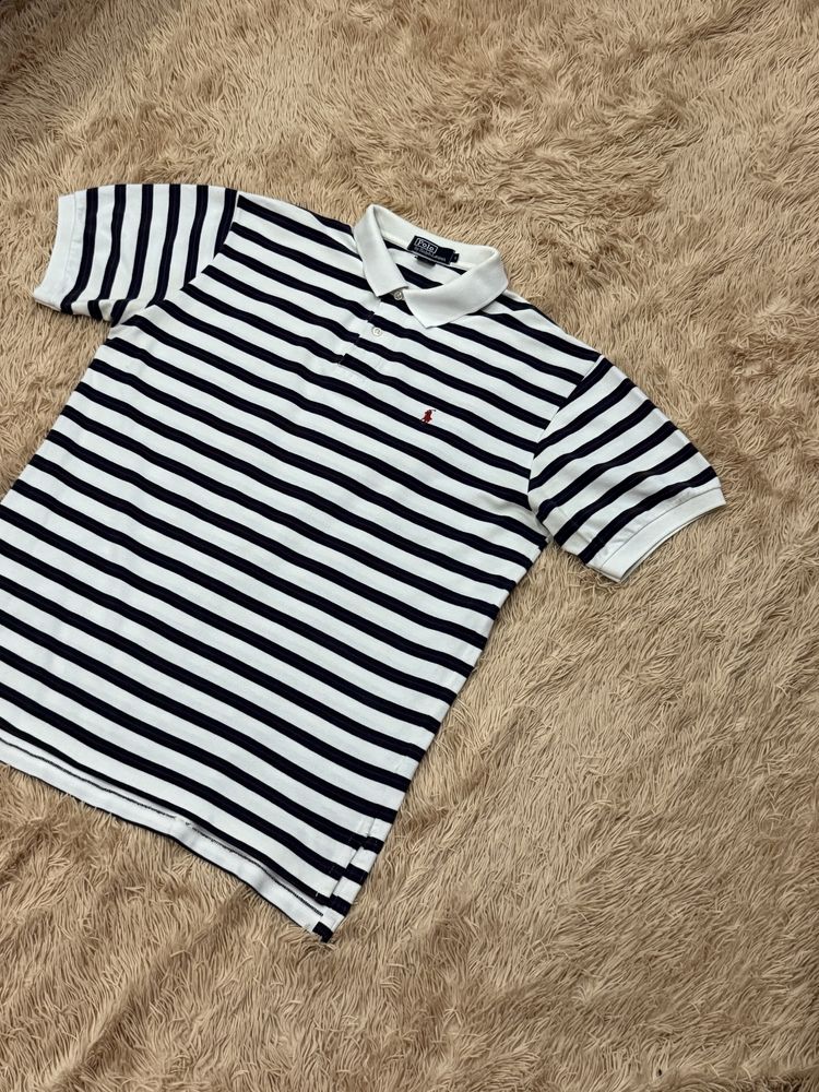 Полосатая футболка поло ralph lauren polo ральф лорен оригинал L