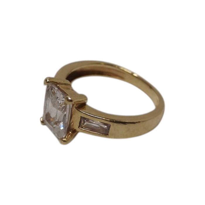 Śliczny pierścionek z dużym prostokątnym oczkiem 3,15 (G) / 585 / R. 9