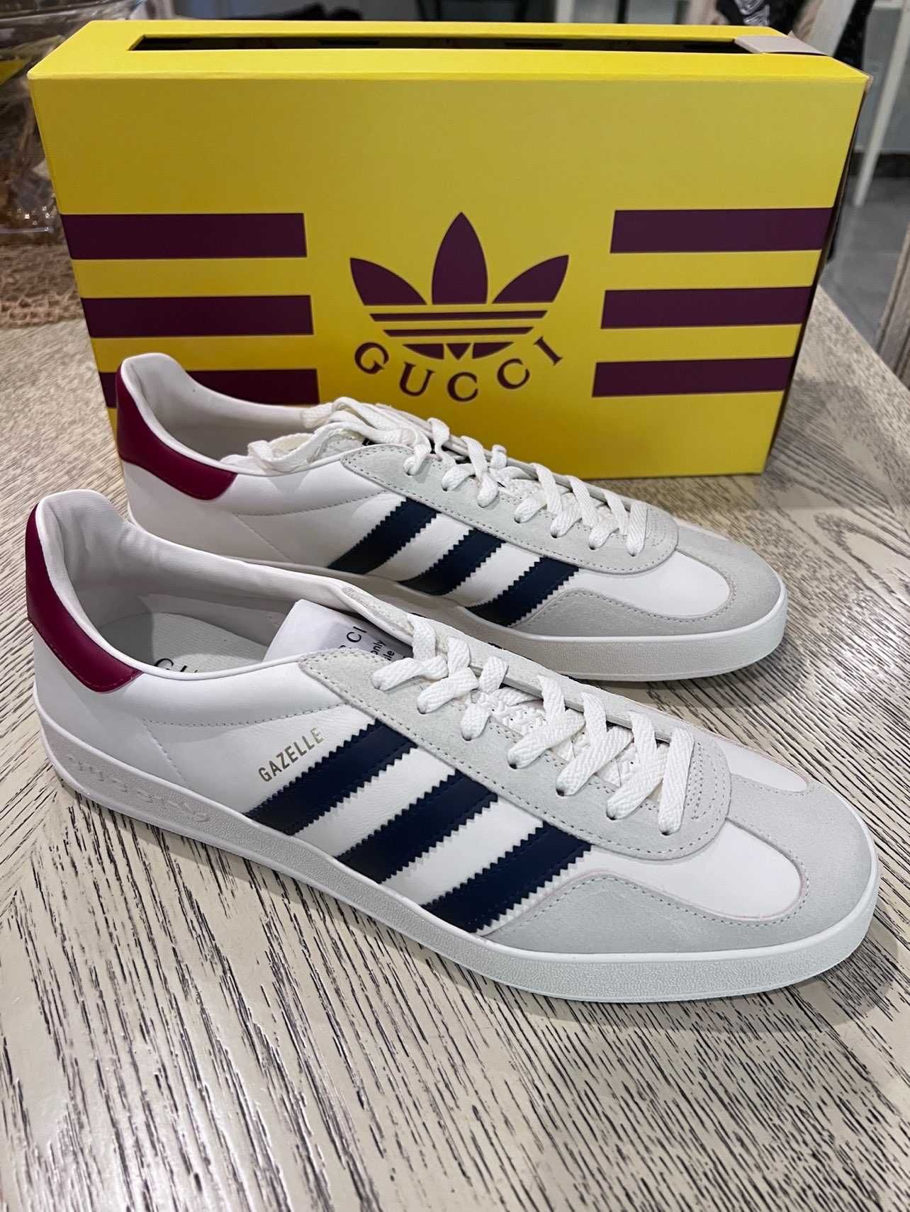 Nowybuty/Gucci x adidas_Gazelle_WhiteUnisexTrampk41