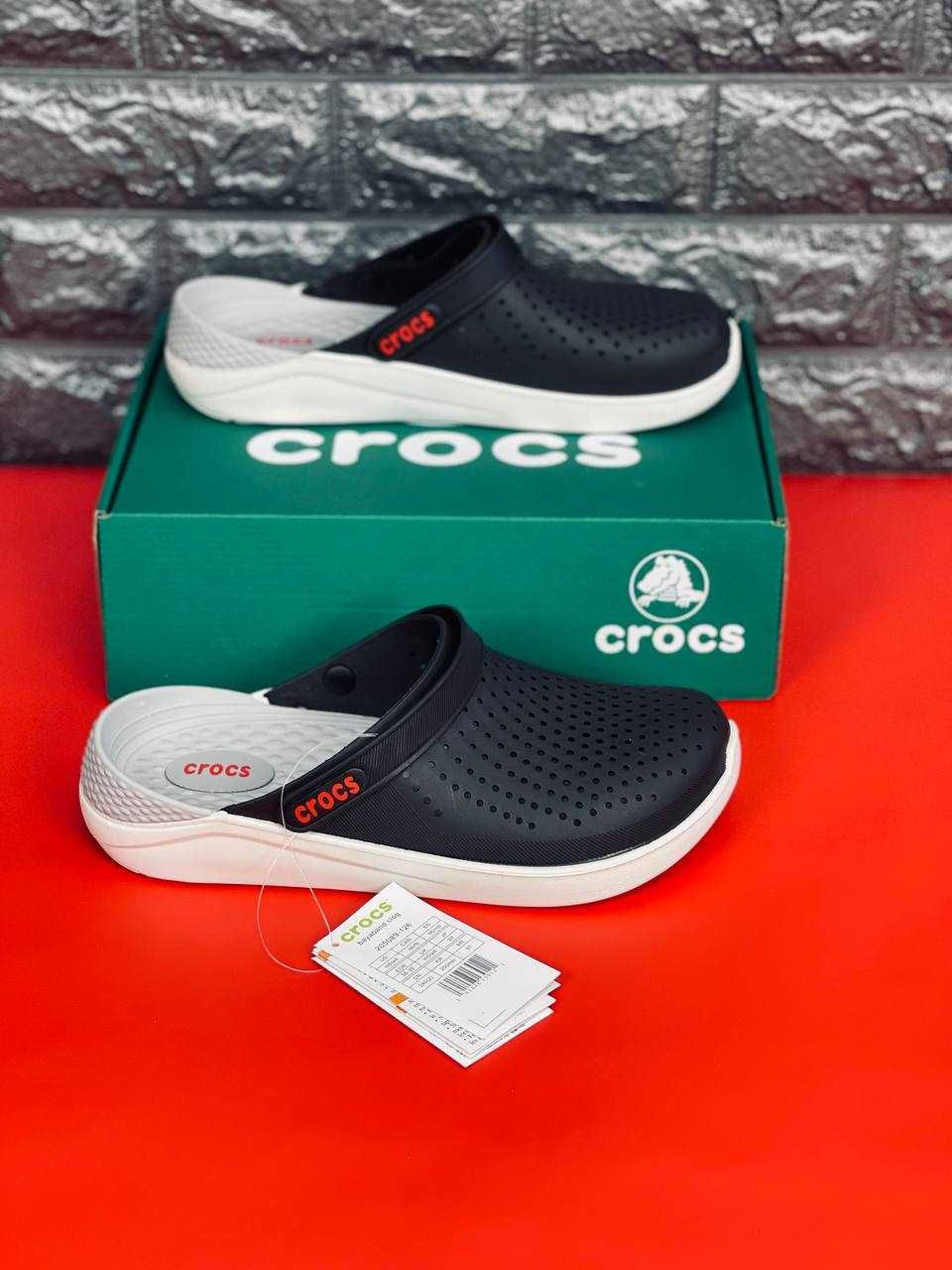 Шльопанці Crocs чоловічі 36-45! Black\White легкие Курортные Крокс
