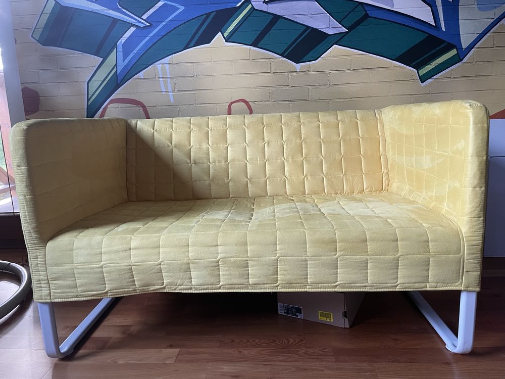 Sprzedam dwuosobową sofę IKEA KNOPPARP w kolorze żółtym.STAN BDB