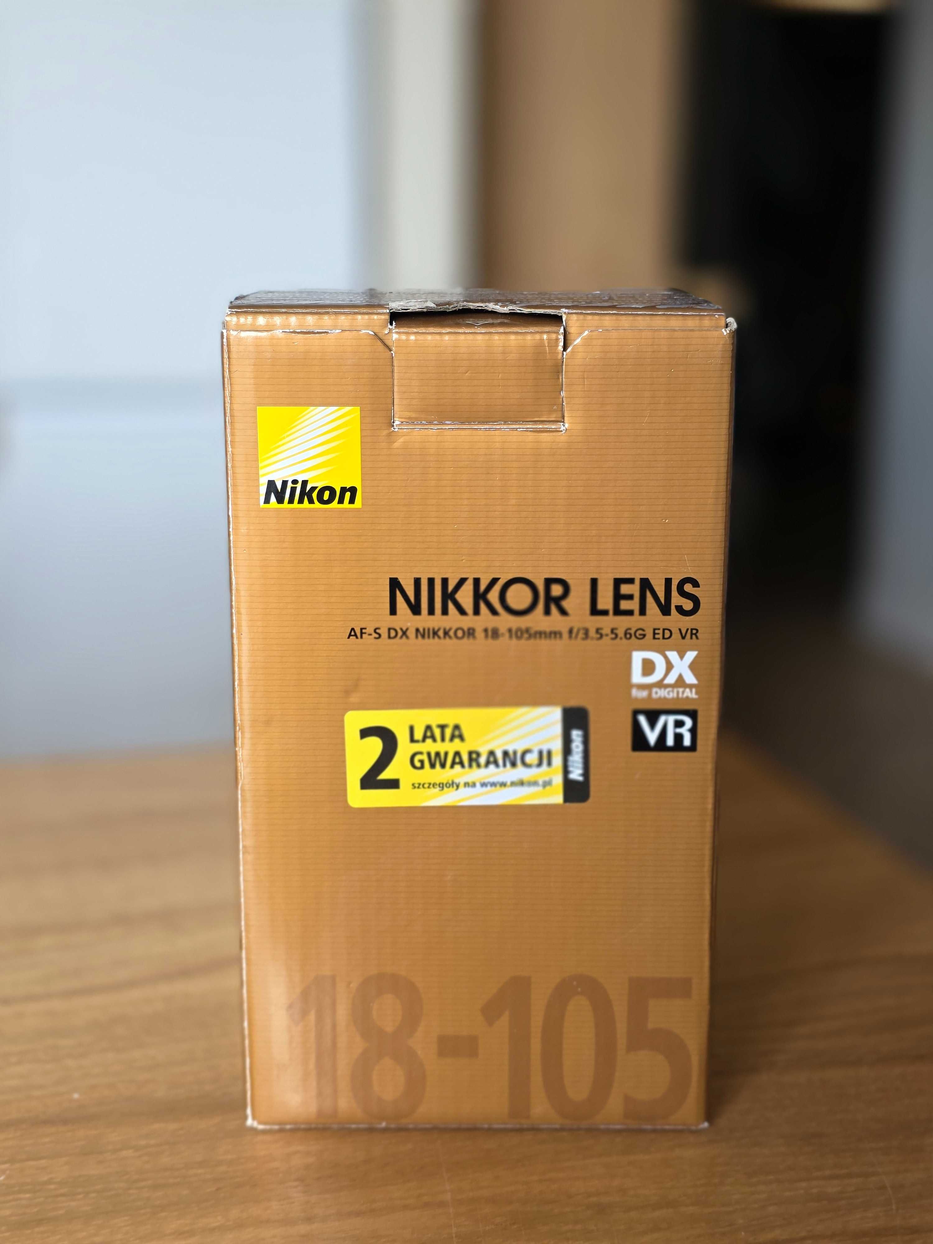 Obiektyw Nikon Nikkor 18-105 F3.5-5.6 VR SWM AF-S zestaw kit