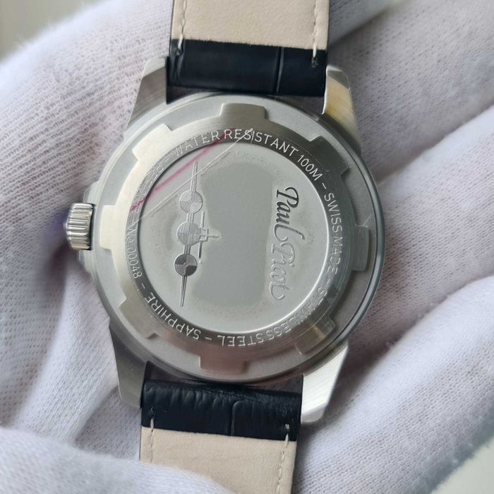 Чоловічий годинник Paul Picot Pilot 42mm Black-Orange Automatic новий