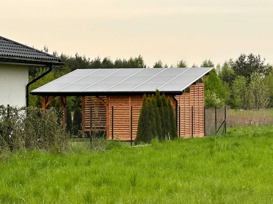 Drewniana Wiata Altana Fotowoltaiczna 9.9 kW z magazynem 15 kWh MONTAŻ