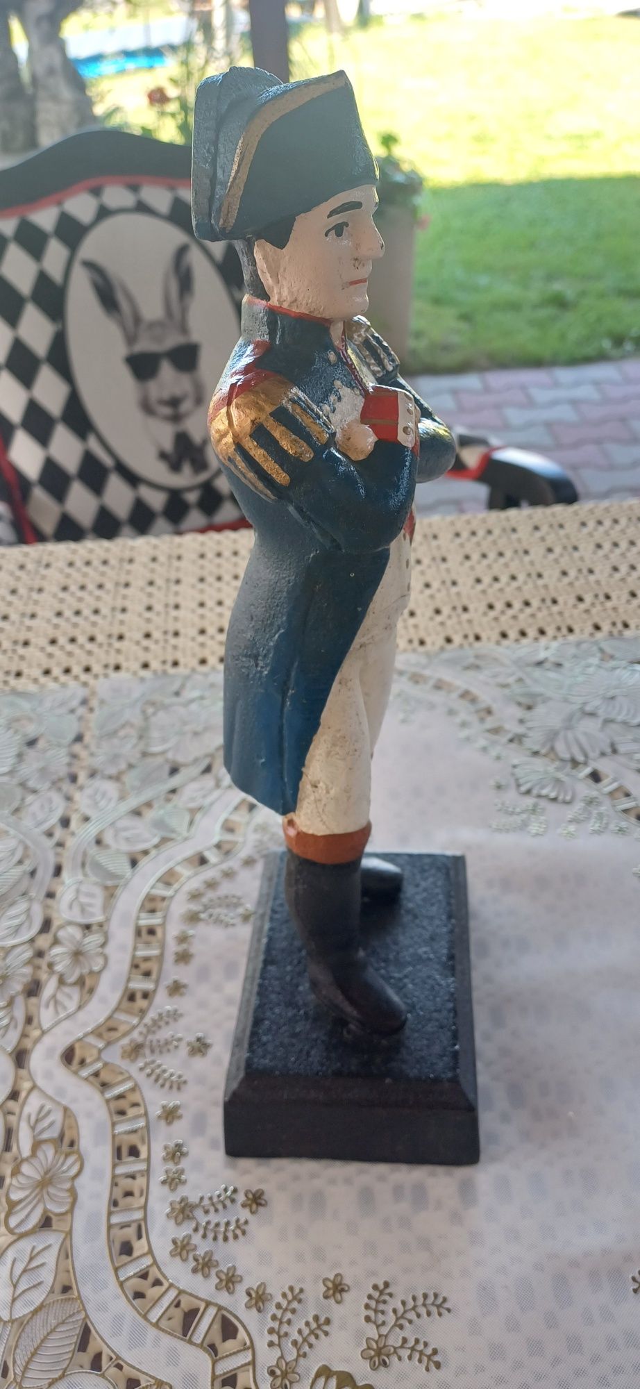 Vintage Napoleon Bonaparte żeliwo wys. 28 cm ręcznie malowanie OKAZJA