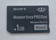 Karta pamięci Sony 1gb Memory stick pro duo
