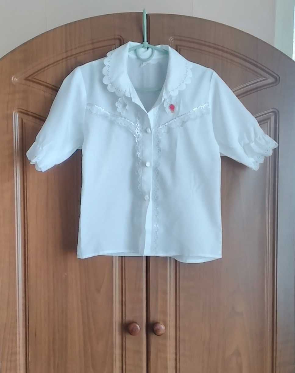 Блуза сорочка біла класична дитяча на дівчинку шкільна уніформа