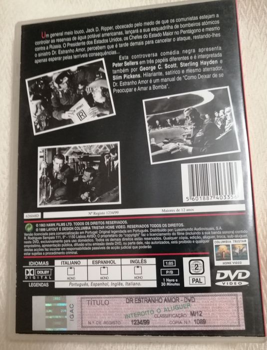 Dr. Estranho Amor - dvd