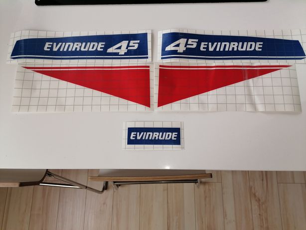 Naklejki pokrywy silnika Evinrude 4,5KM Czapy Vinyls Decals