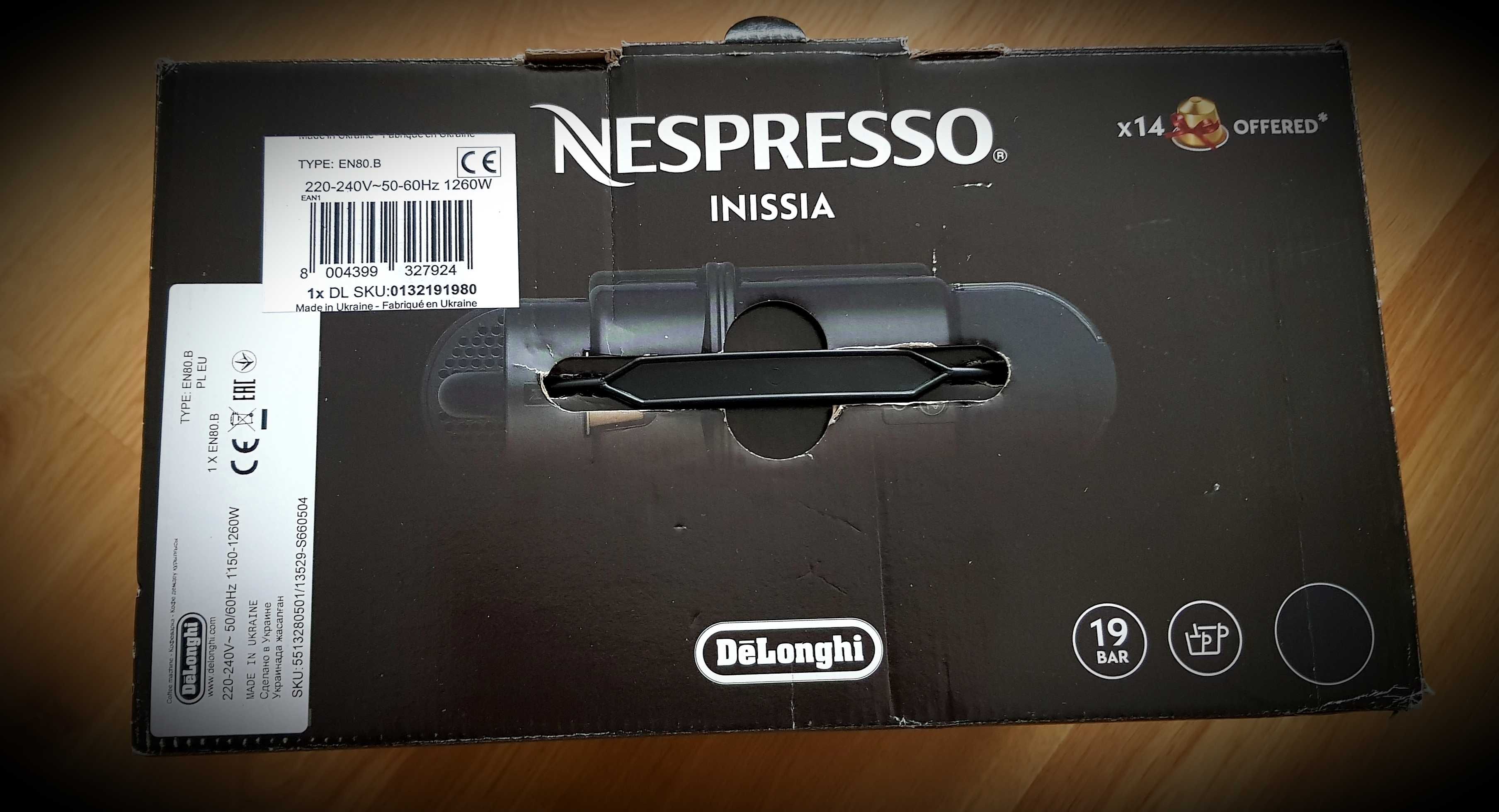 Oryginalny karton po ekspresie Nespresso Inissia