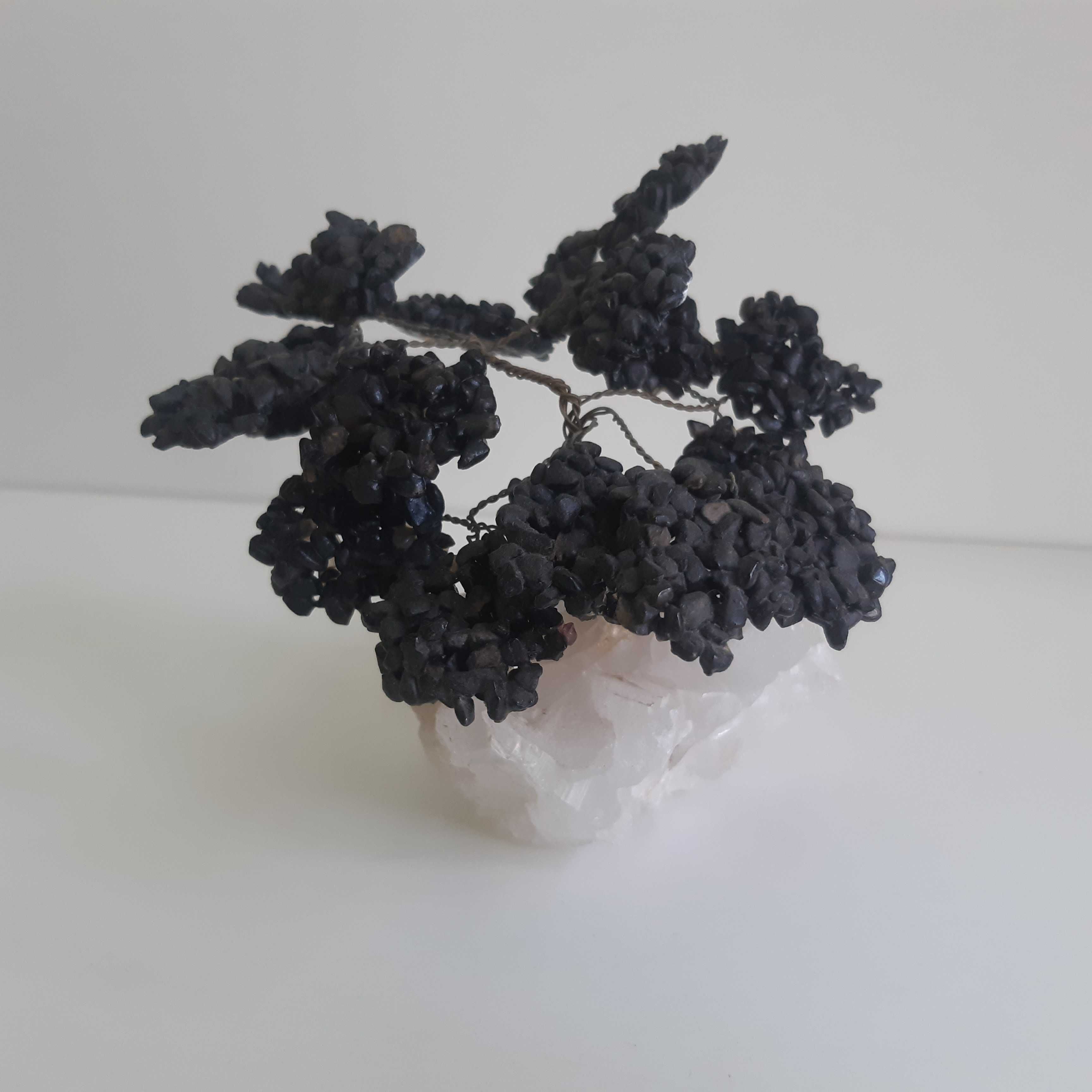Pequena Árvore Bonsai de Cristais Quartzo Turmalina Negra