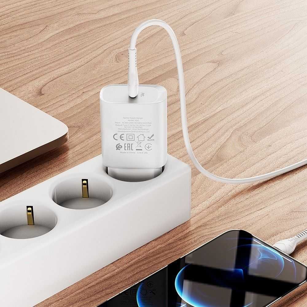Ładowarka sieciowa USB-C Typ-C + kabel Typ C na Lightning 20W Hoco