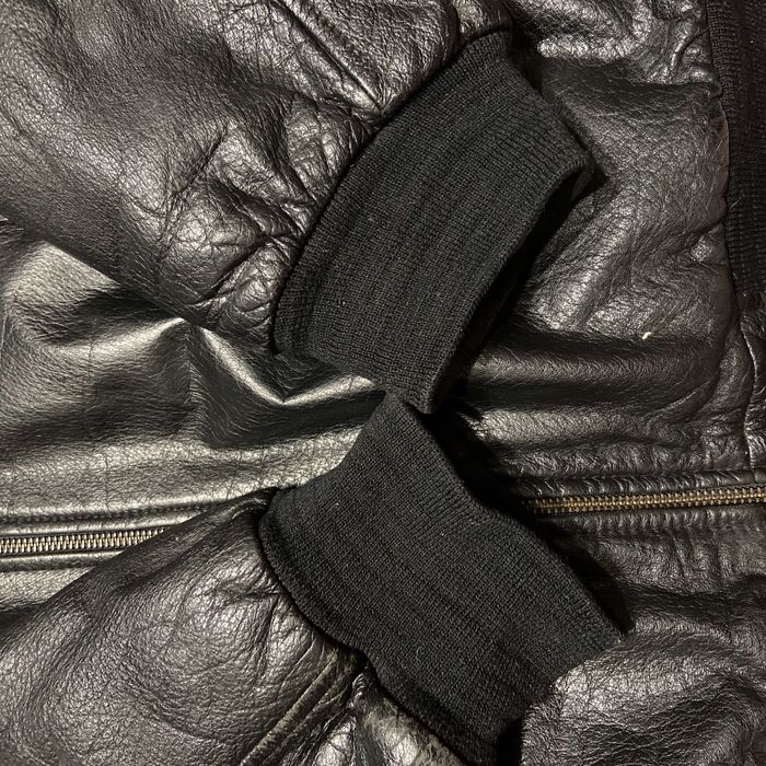 Кожаная куртка Arma Vintage Black Leather Bomber Pilot Alpha Top Gun