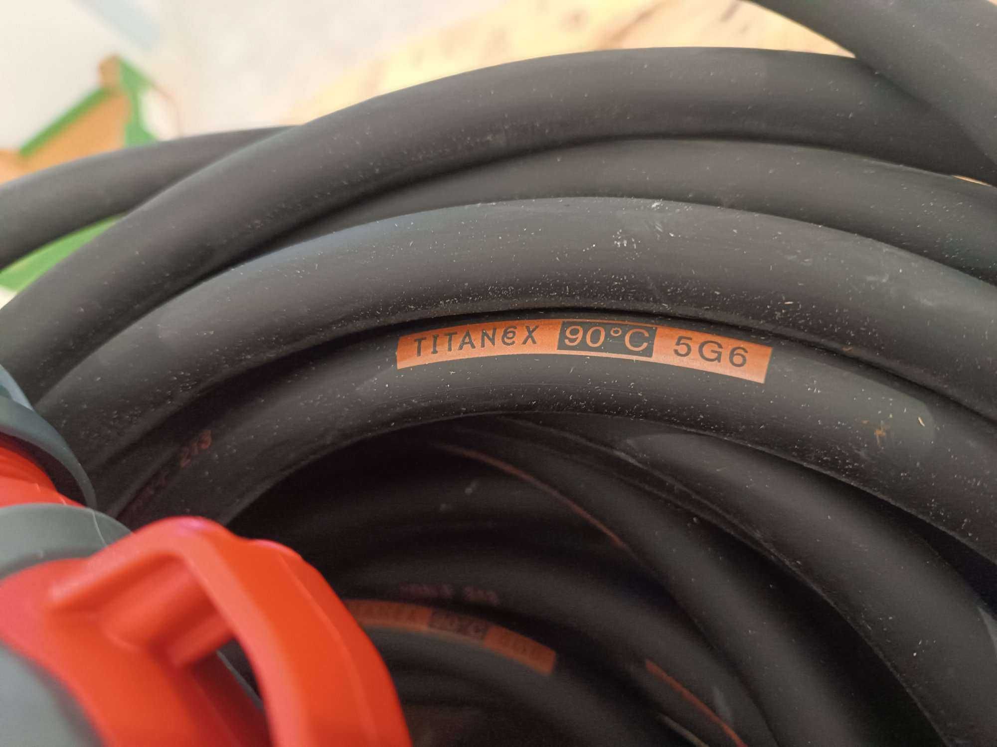 Kabel siłowy w gumie EPR przedłużacz 32A PCE Nexans Titanex 5x6 - 15m