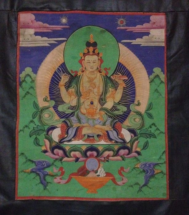 Tybetańska tanka Avalokiteśvara. 19 wiek. 70x44,5 cm