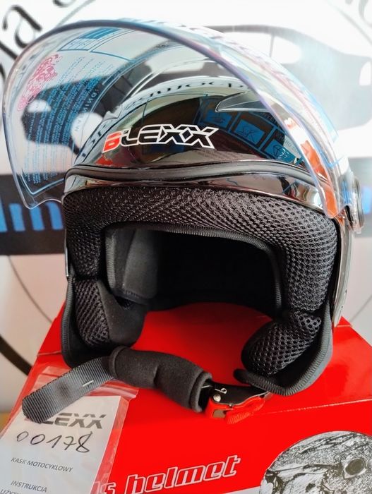 Kask motocyklowy otwarty dziecięcy BLEXX czarny mat XL Homologacja ECE