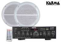 KIT som ambiente 50W - Amplificador 2x50W + 2x Colunas de teto - KARMA