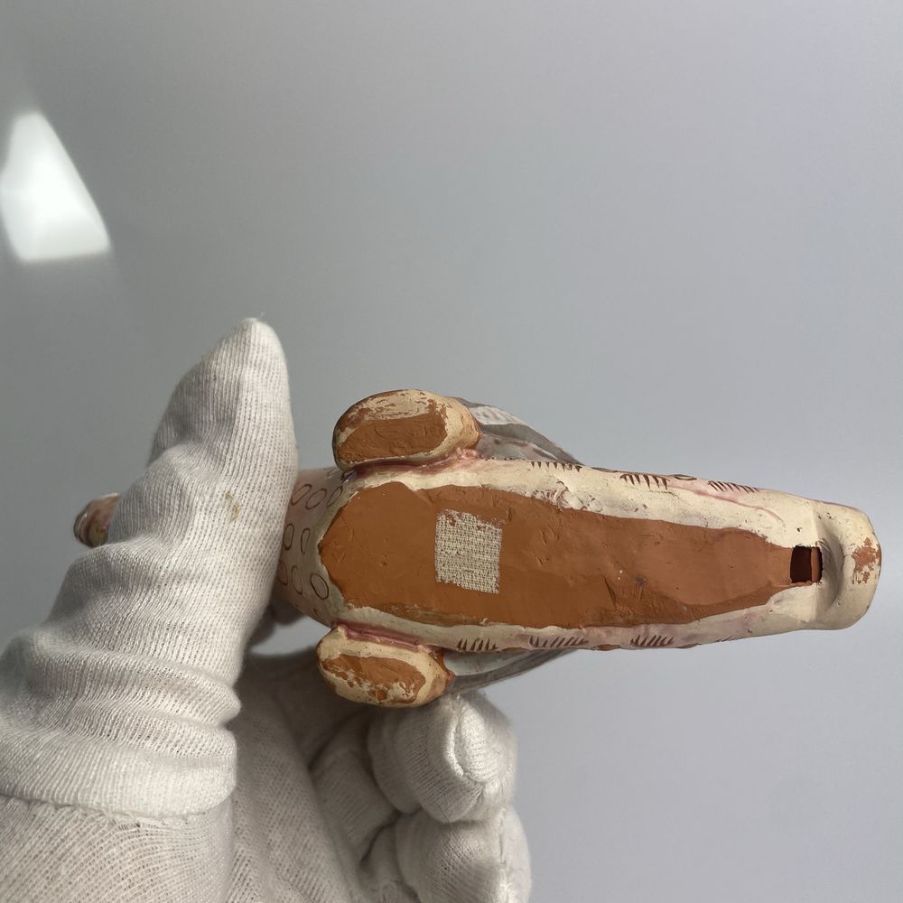 Ceramiczny ludowy gwizdek okaryna świstawka jeździec ręcznie wykonana
