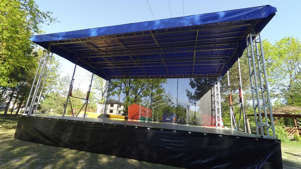 Scena 9x6 (nie 8x6) zadaszenie wynajem estrada mobilna nagłośnienie