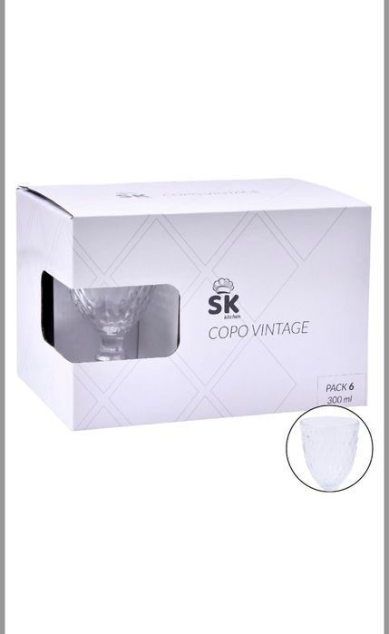 Copo vintage / Dimante  pack 6 unidades / 300ml