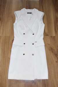 SIMPLE biała sukienka suknia 36 S ślub chrzest komunia biel guziki