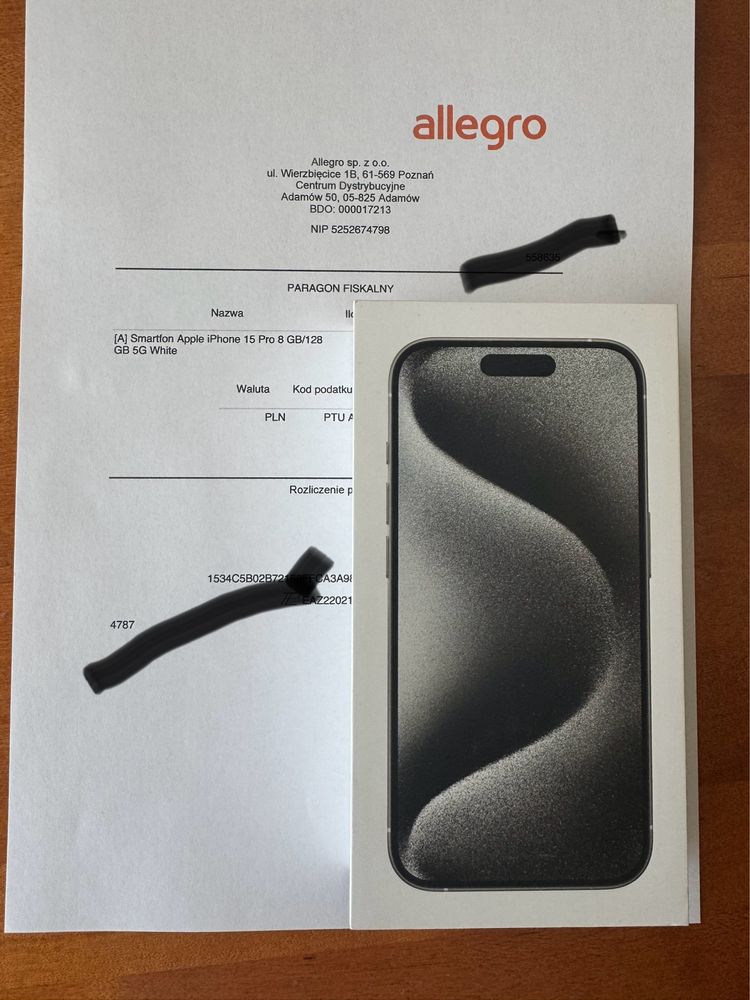 iPhone 15 Pro 128GB Tytan  NOWY fabrycznie zapakowany 2 lata gwarancji