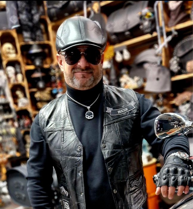 Kaszkiet męski skórzany