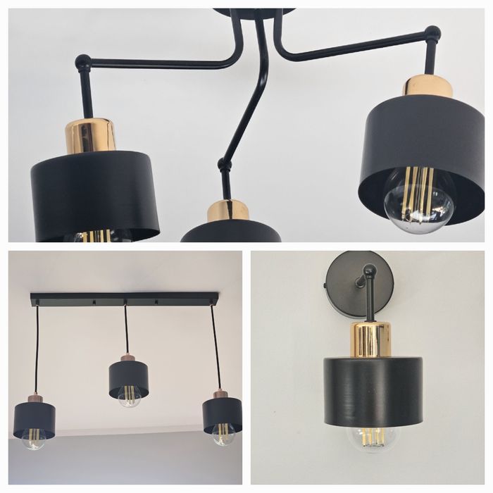 Zestaw lamp sufitowych i kinkiet