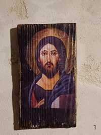 Wizerunek Jezusa wykonany na wzór starej ikony (handmade)