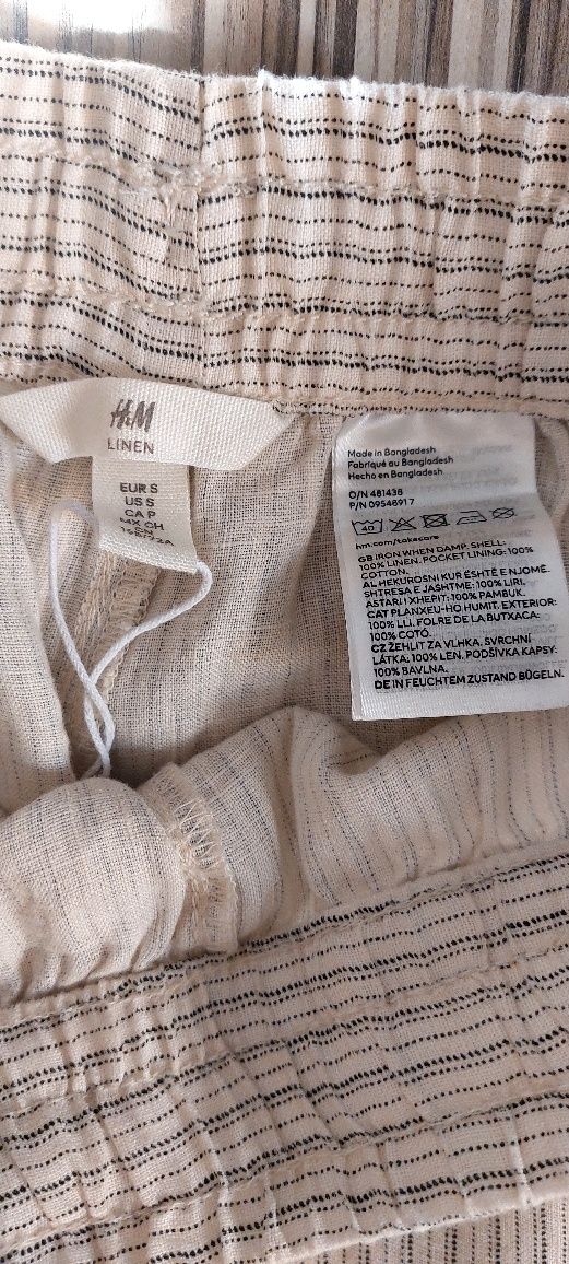 Spodenki letnie ,długie ecru ,nowe M/S.