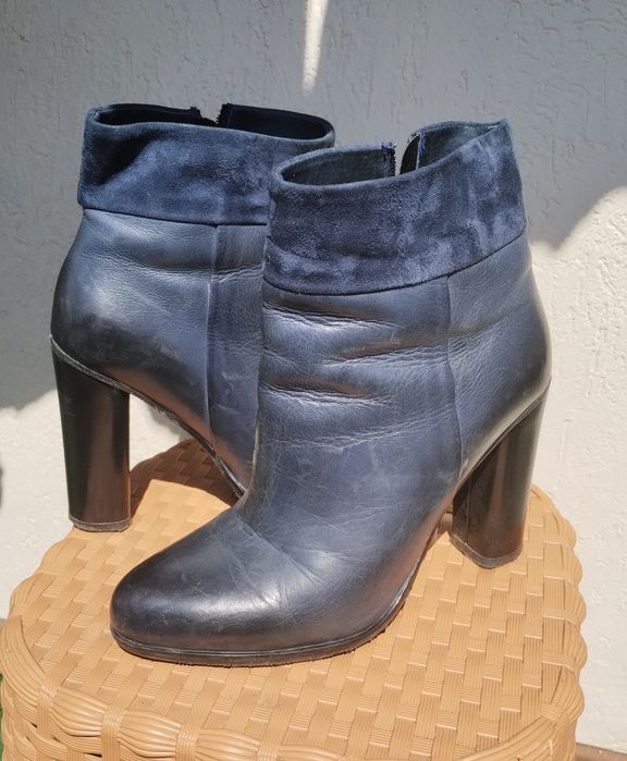 Botki Gino Rossi 37 granat skóra