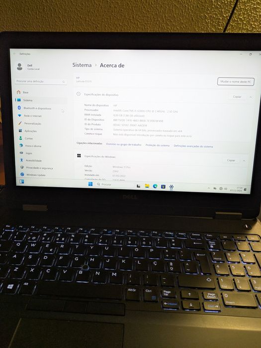 Portatil Dell Latitude E5570 nvme 256GB i5 8GB ddr4