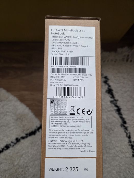 Portátil Huawei Matebook D15 Notebook