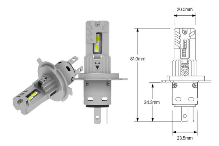 ŻARÓWKI LED H4 1 DO 1 12000LM canbus IDEALNIE dopasowane RETROFIT