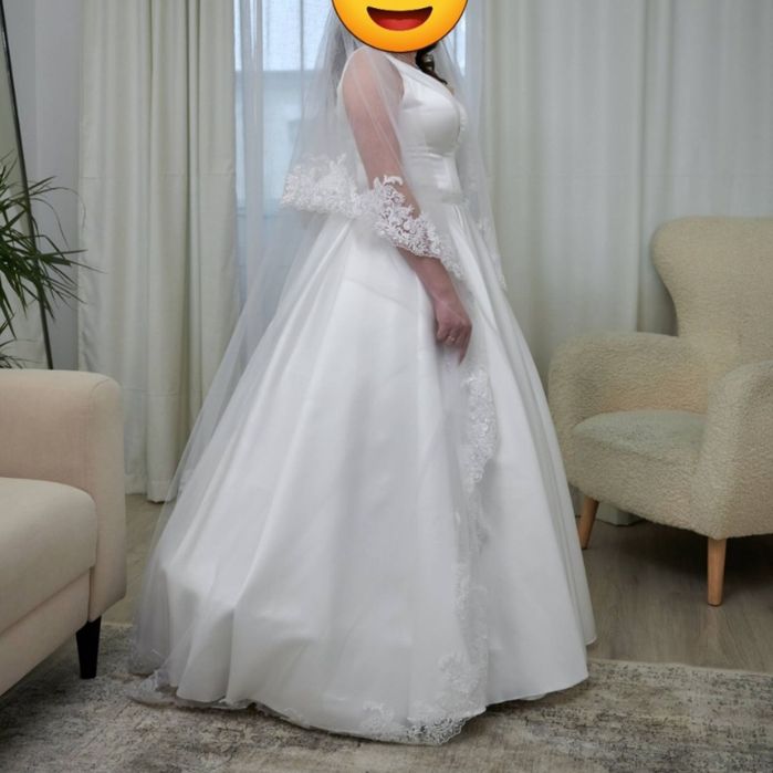 Весільна сукня біла атласна свадебное платье