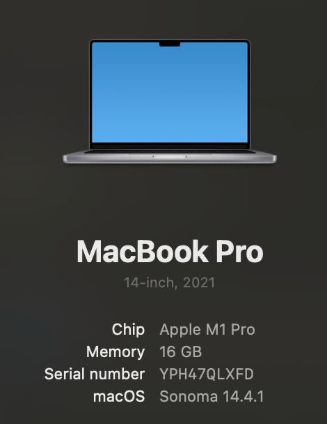Macbook Pro 14” 16gb 500 gb 2021