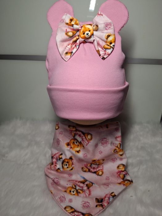 Zimowe ocieplane komplety czapka komin lub chusta