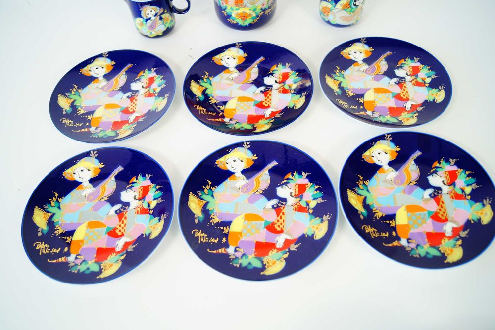 ROSENTHAL 1001 NOCY serwis kobaltowy kobalt kawa espresso