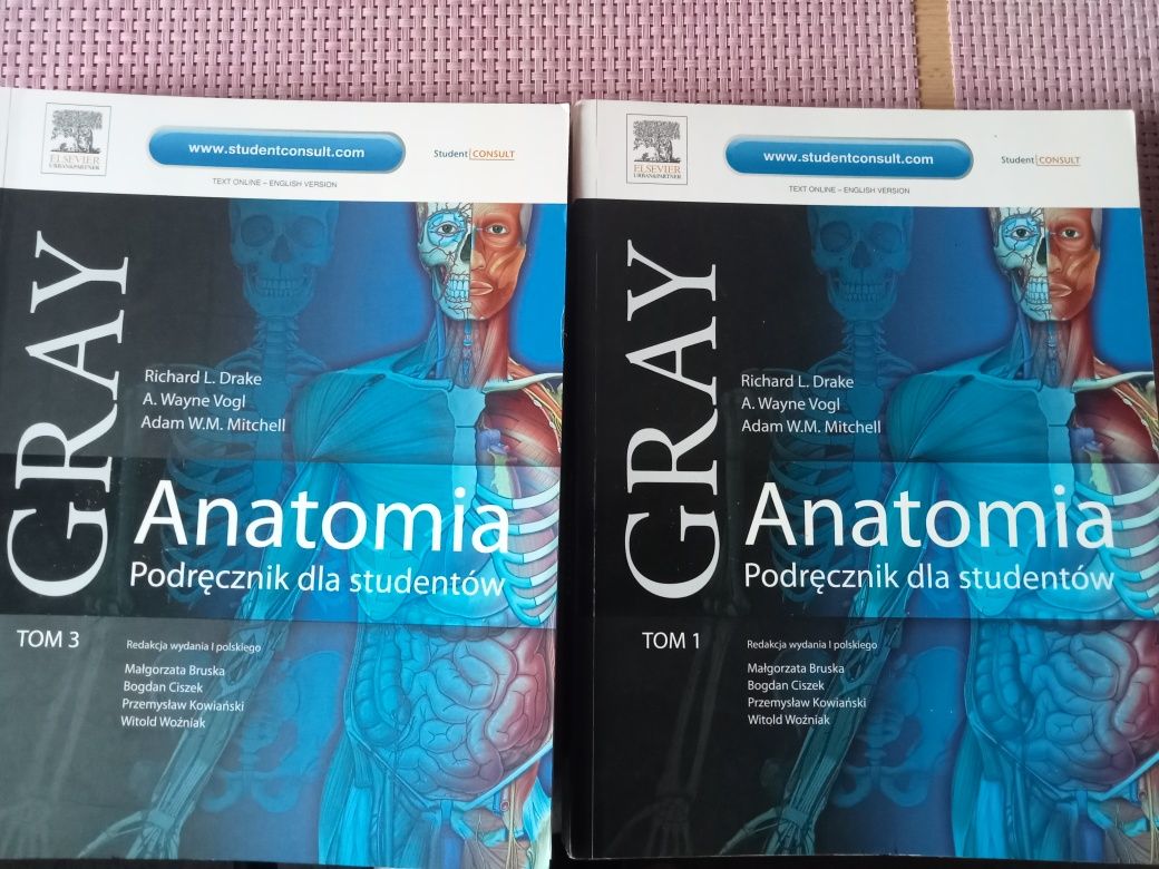 Anatomia podręcznik Gray tom 1 i tom 3