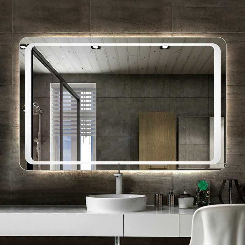 Зеркало с LED подсветкой для ванной / ореольная (порящее) подсветка