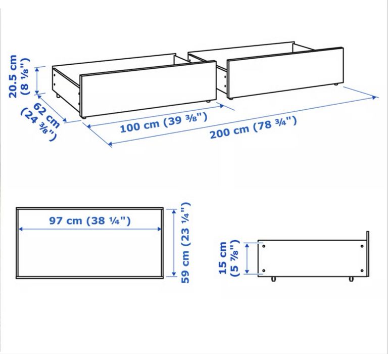 Pojemniki na pościel ikea malm 2 szt