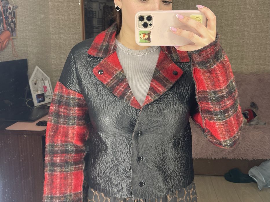 Кожанная куртка с шерстью