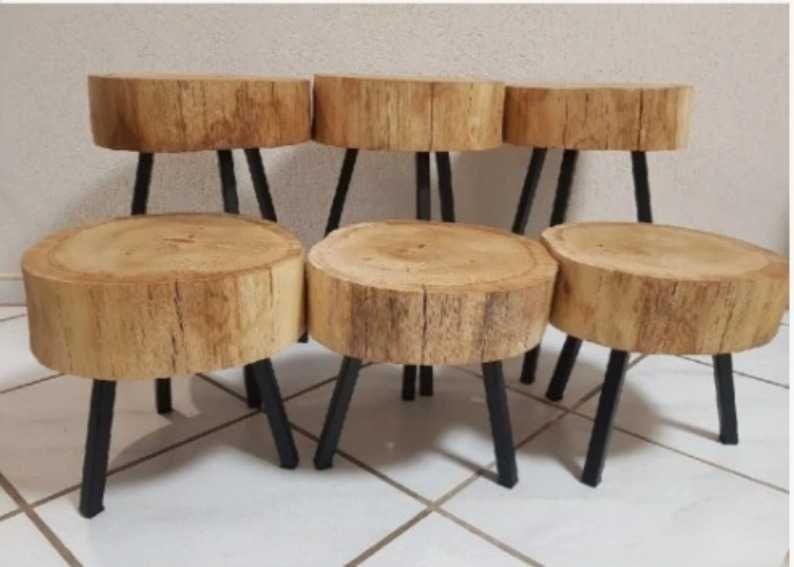 Stolik z pnia dębu plaster styl loft