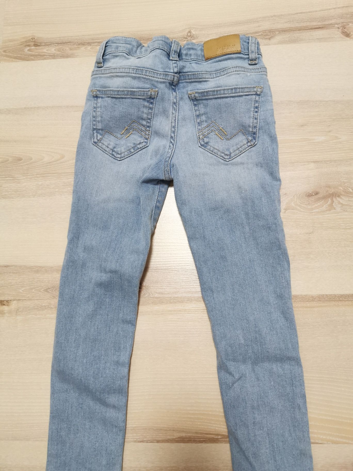 Spodnie jeansy Mexx rurki 116cm jasne rozciągliwe